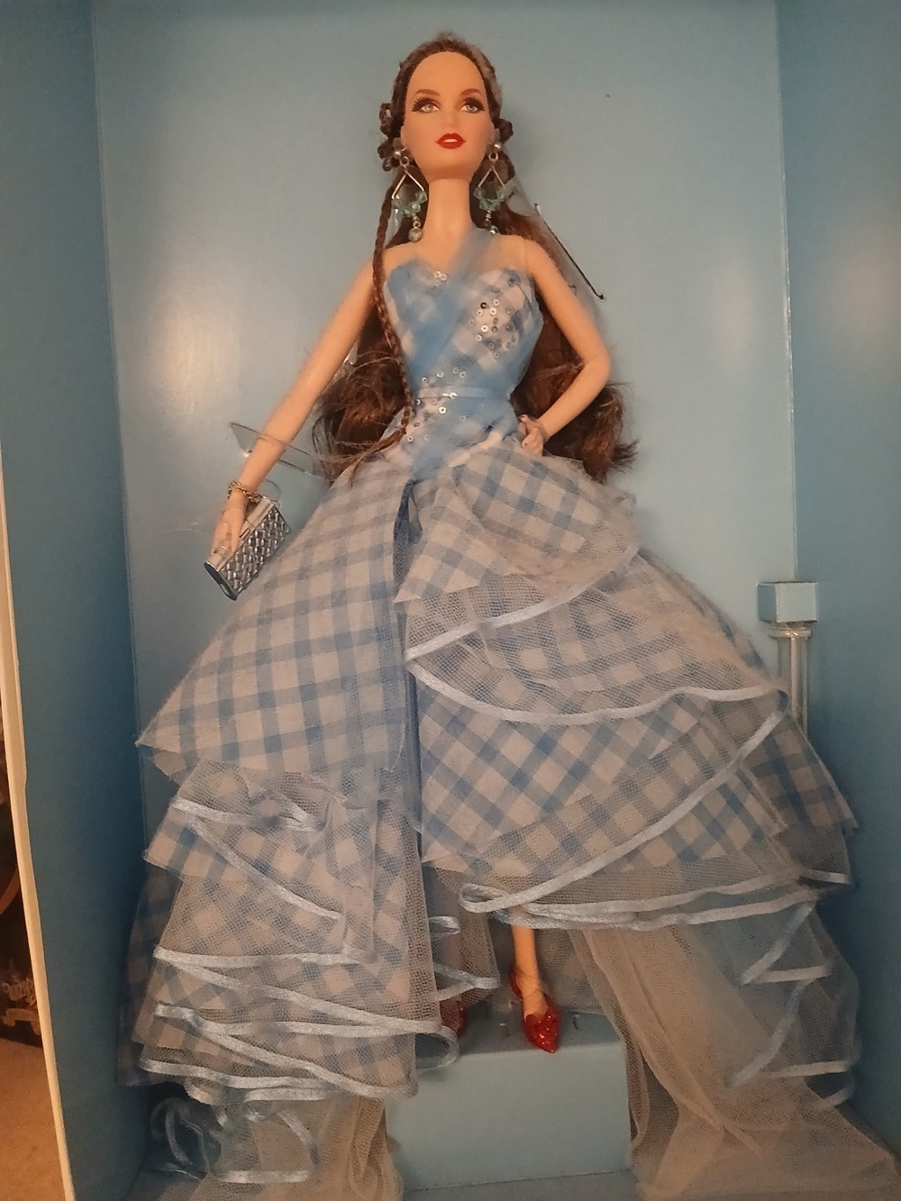 Dorothy Blue Gingham Ball Gown Doll with Tulle Layers